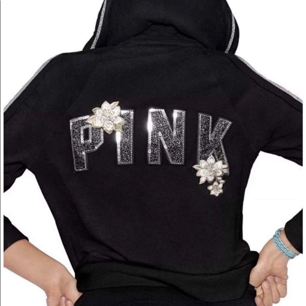 Pink Victoria’s seacret sequin Hoodie size S